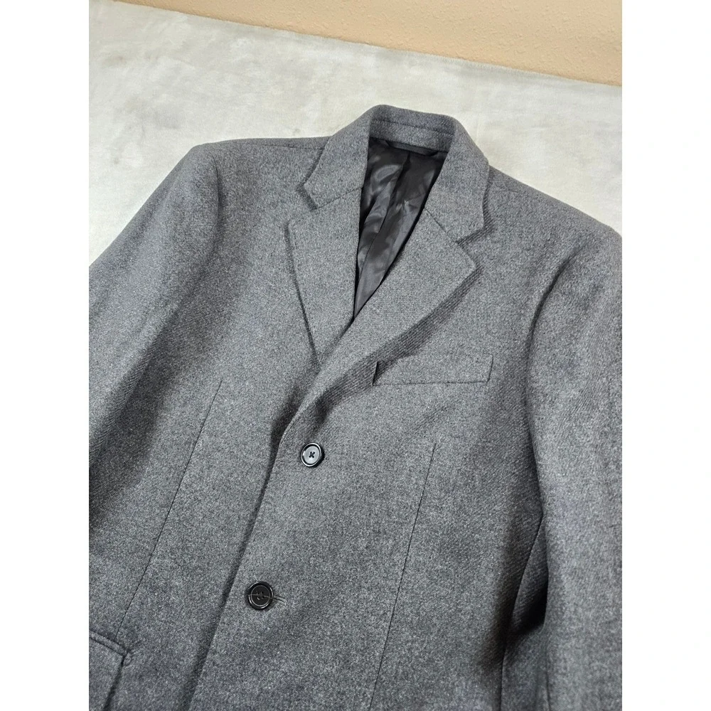 Banana Republic Overcoat Mens Small Gray Wool Italian Fabric Mario Bellucci